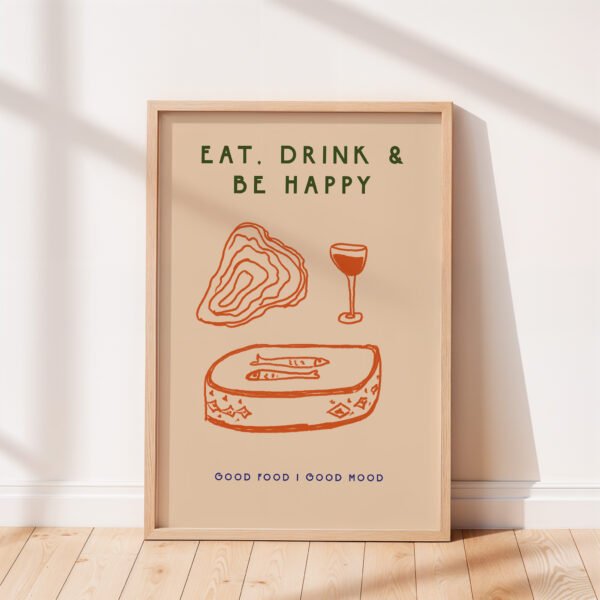 Eat Drink & Be Happy Kitchen Print