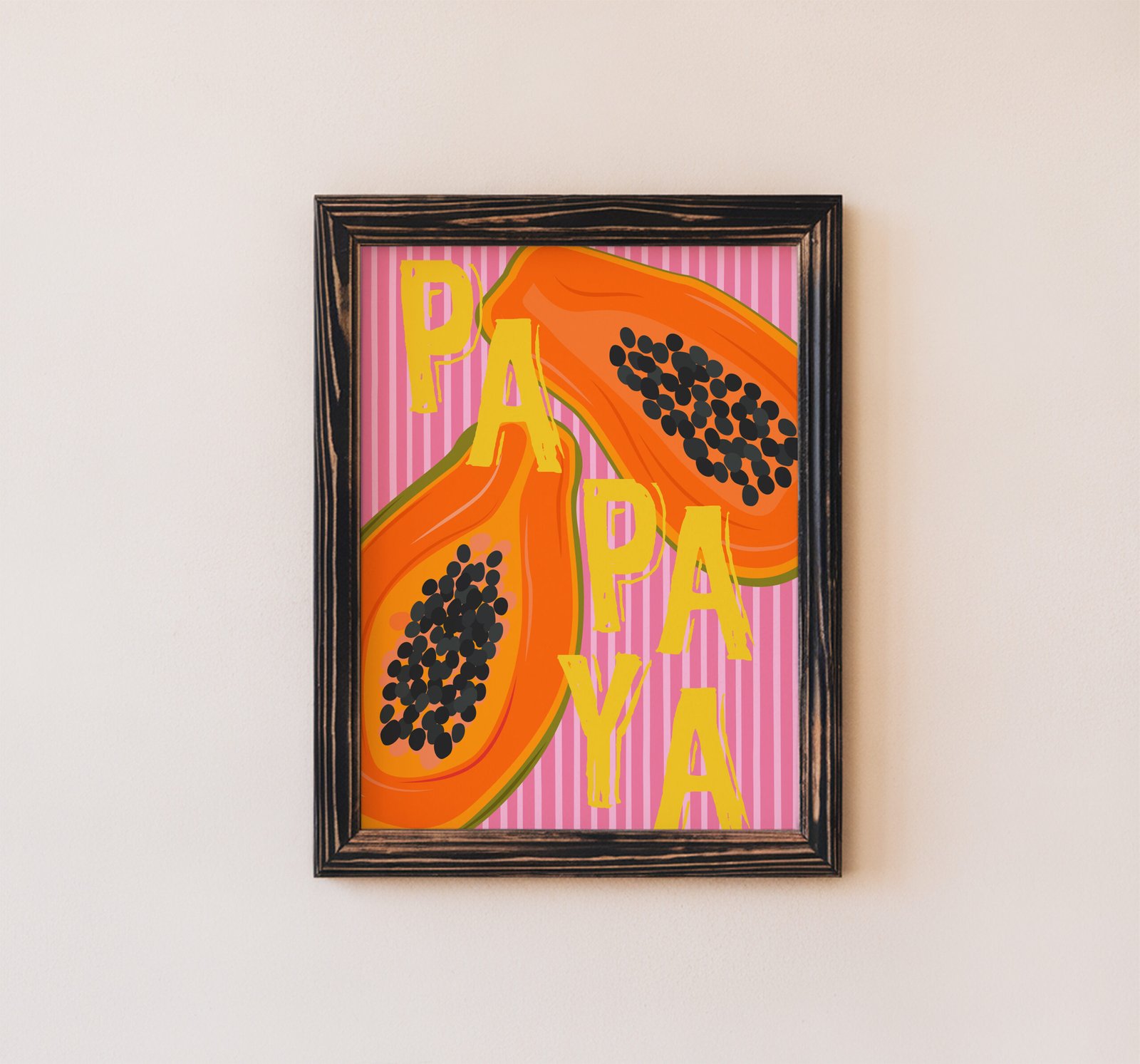 Tropical Papaya Typography Print - Image 3