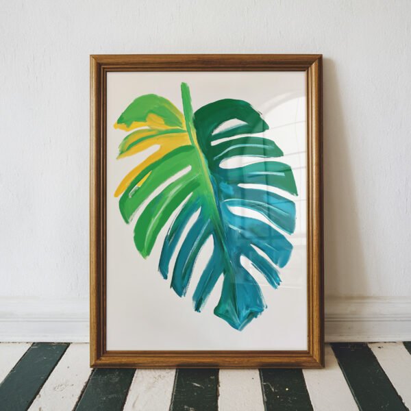 Painted Monstera Leaf