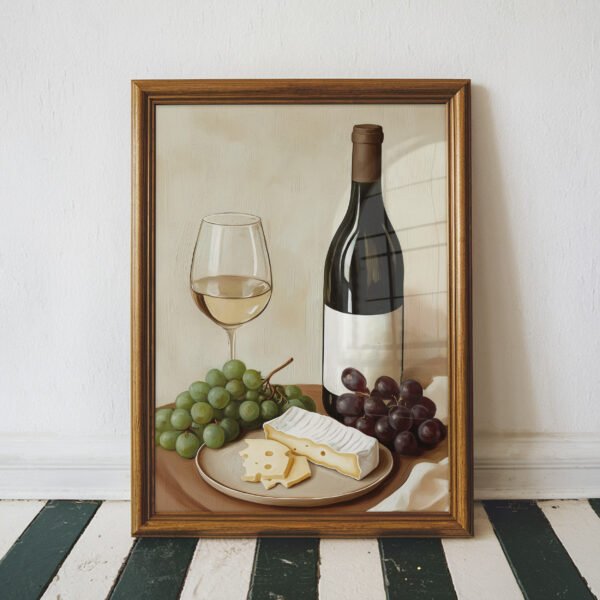 Wine and Cheese Still Life