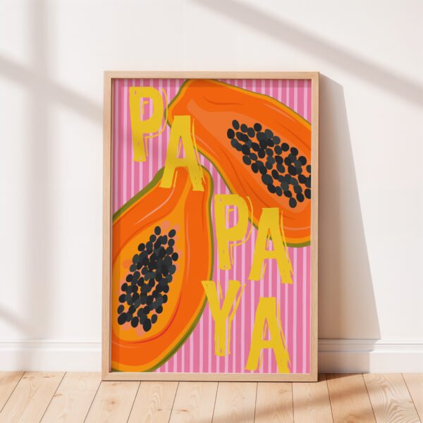 Tropical Papaya Typography Print