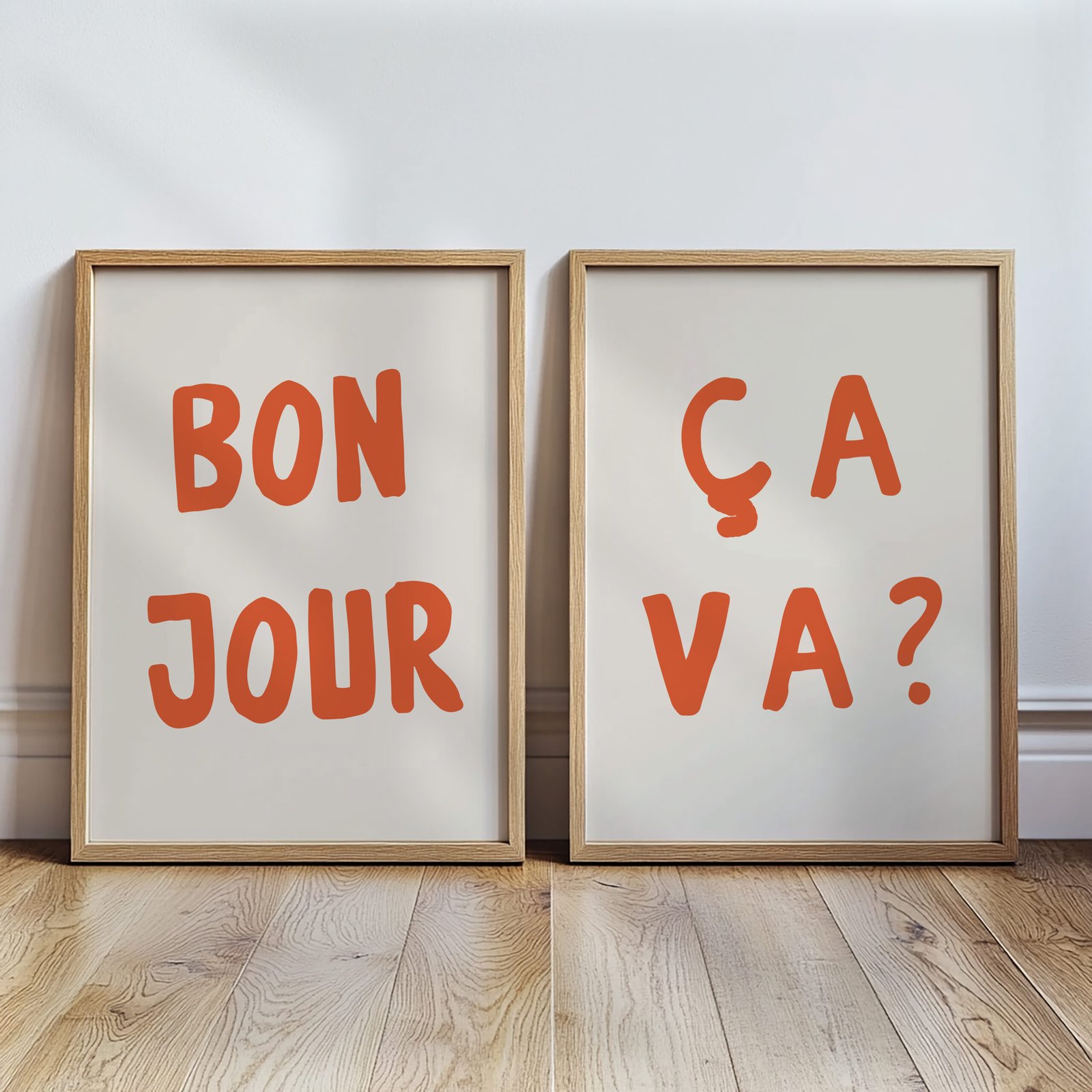 Bonjour Ce Va Set of 2 Prints