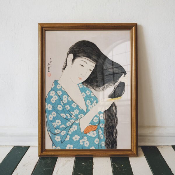 Woman Combing Her Hair by Goyō Hashiguchi