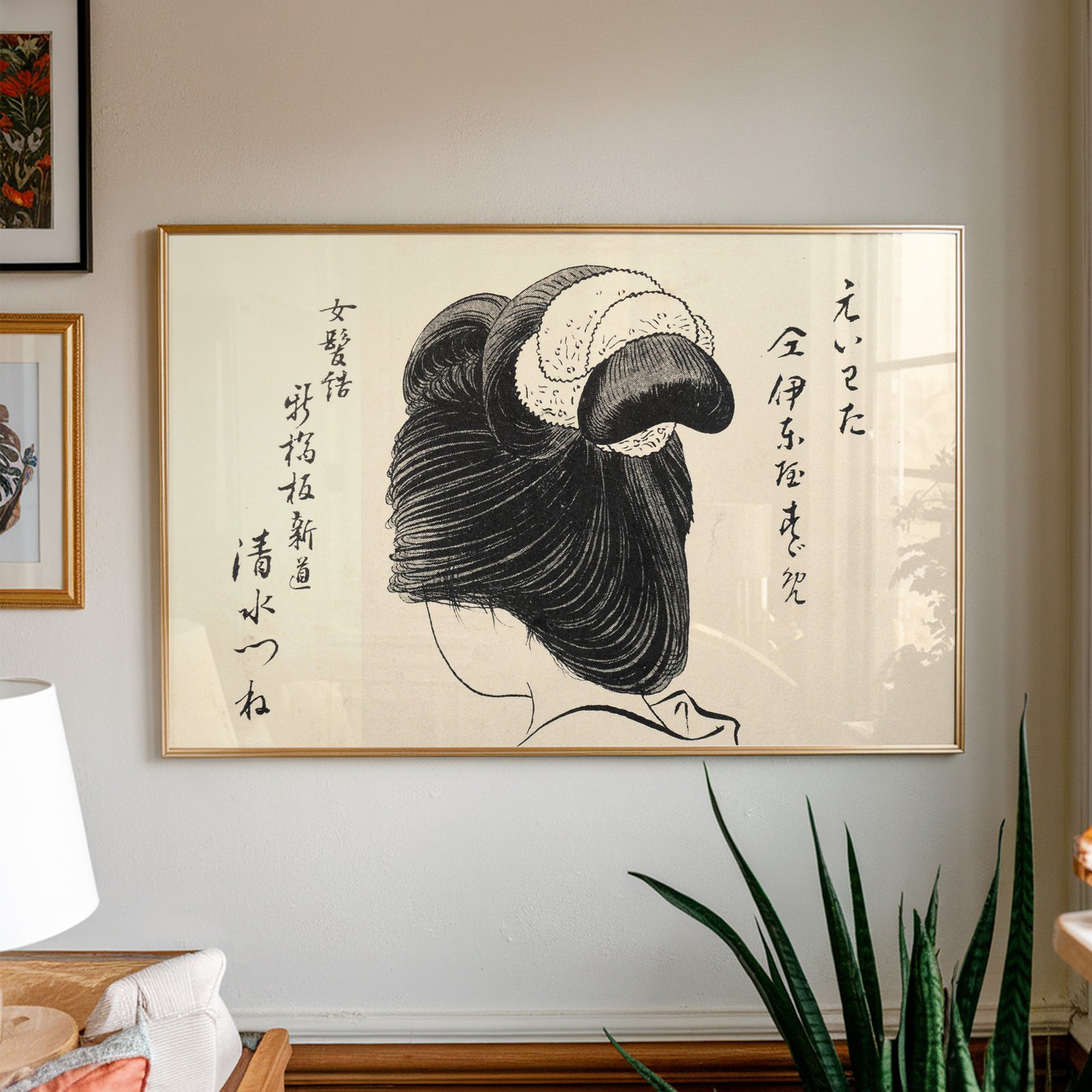 Traditional Japanese Hairstyle Painting