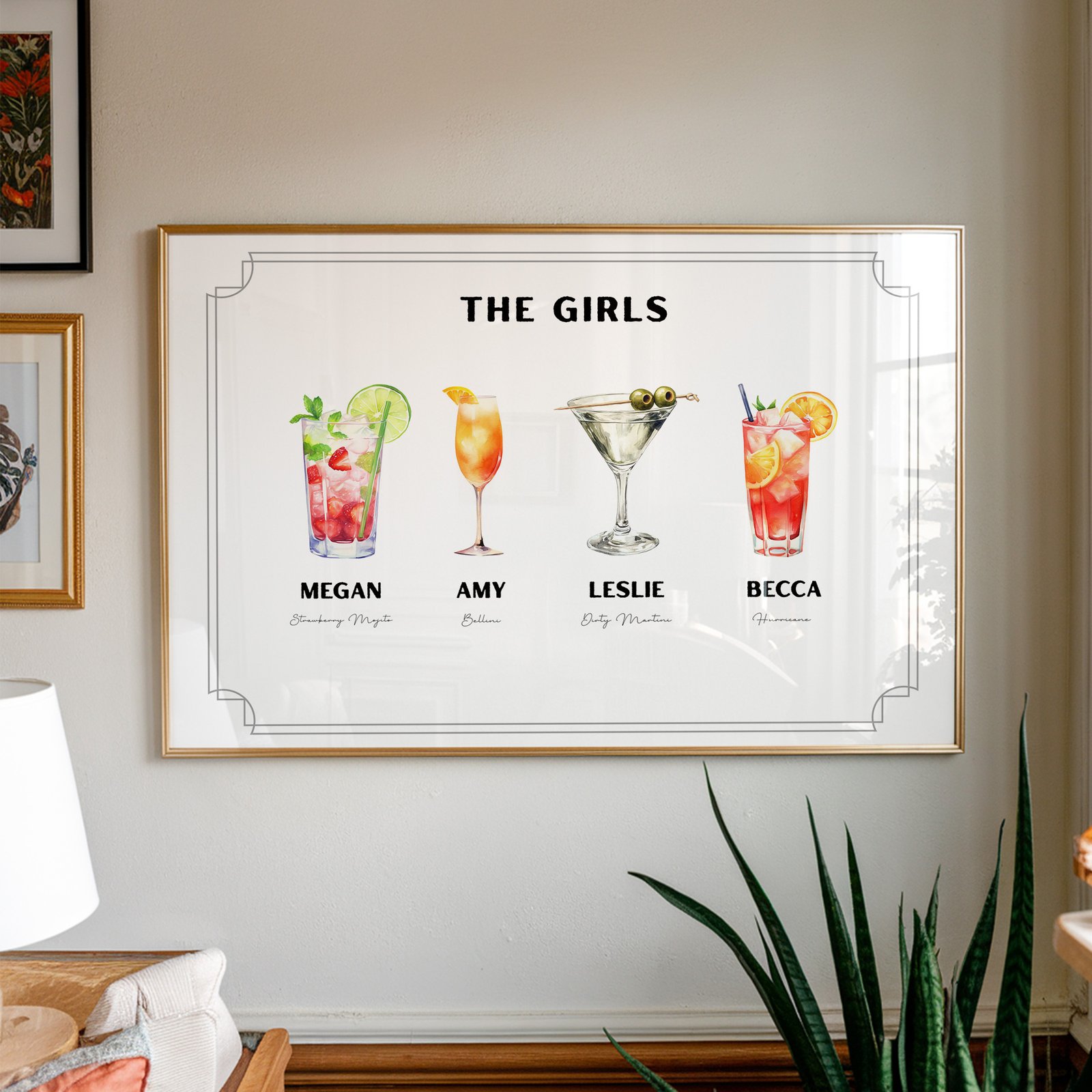 Custom Roommate Cocktail Print - White