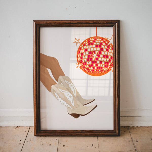 Cowgirl Boots & Disco Ball