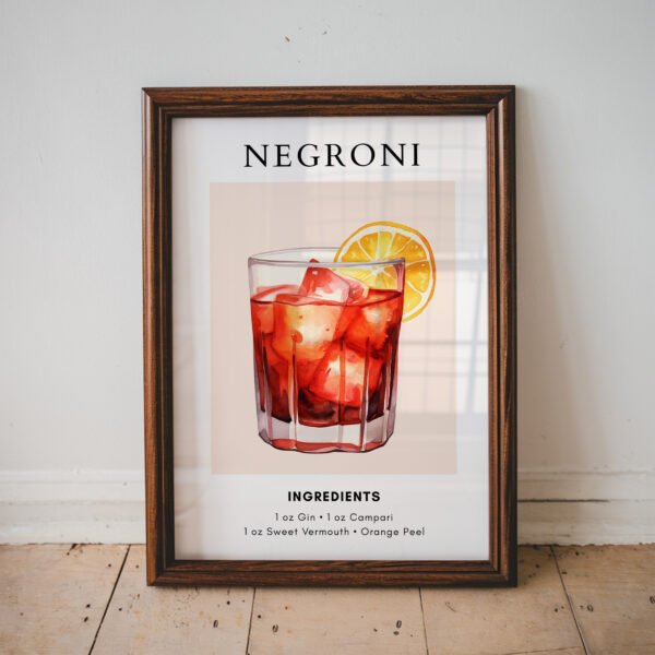 Negroni Cocktail Art Print