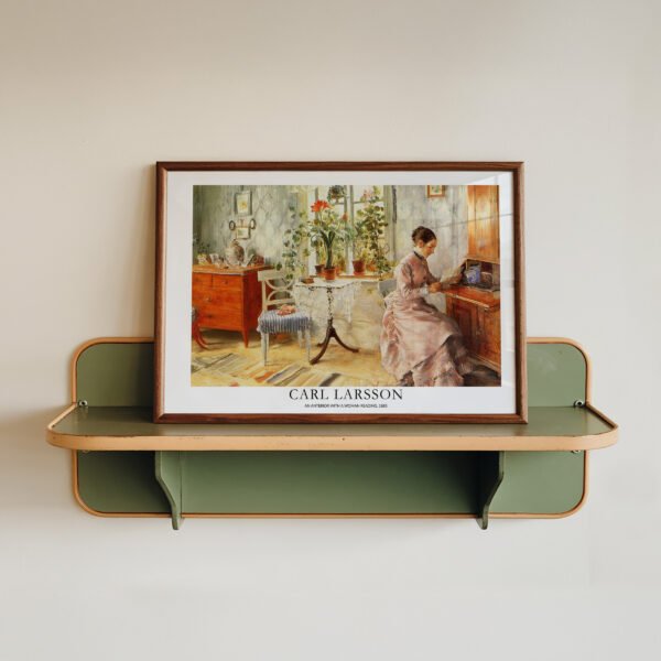 Anterior With A Woman Reading by Carl Larsson