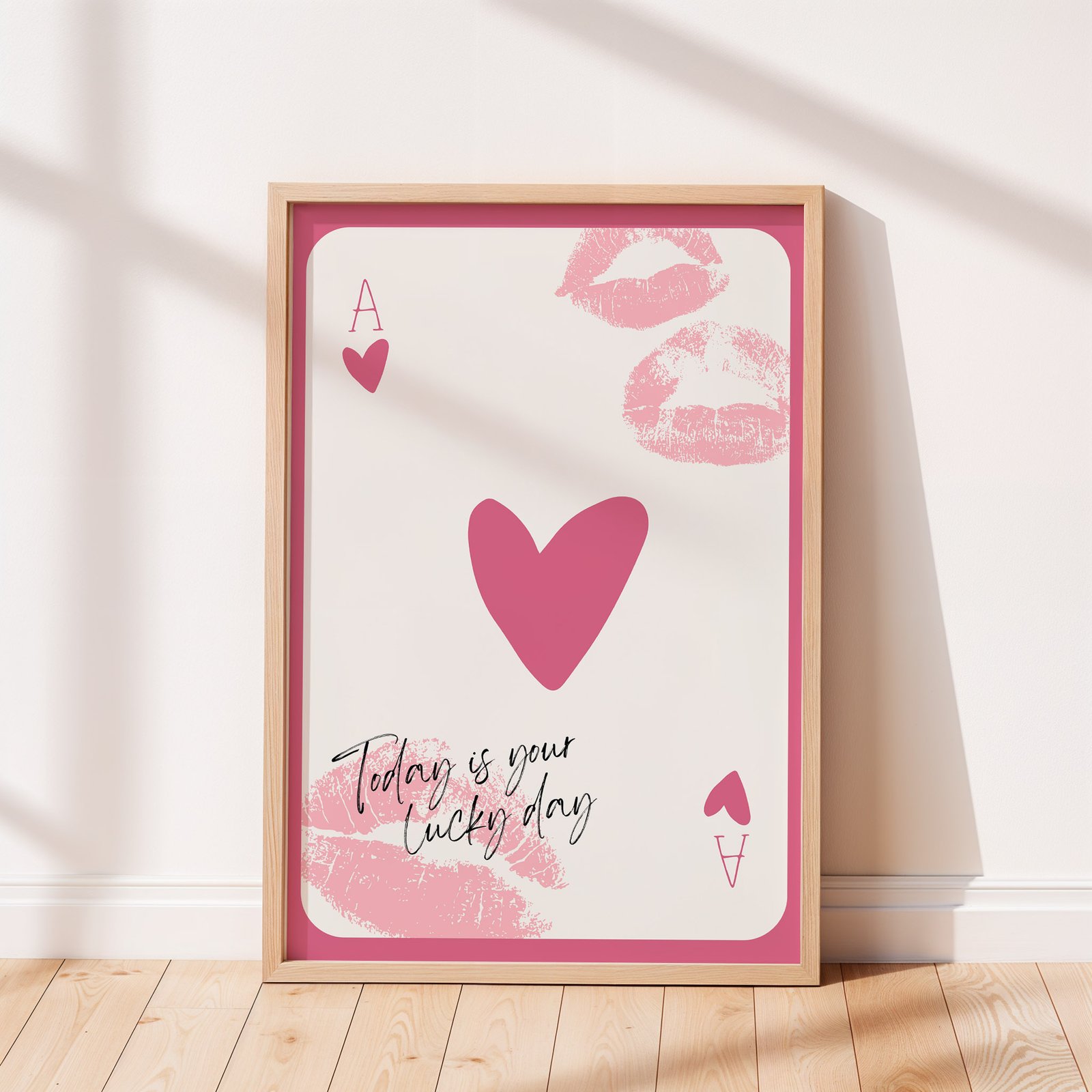 Today Is Your Lucky Day – Pink Ace of Hearts Art Print - Image 5