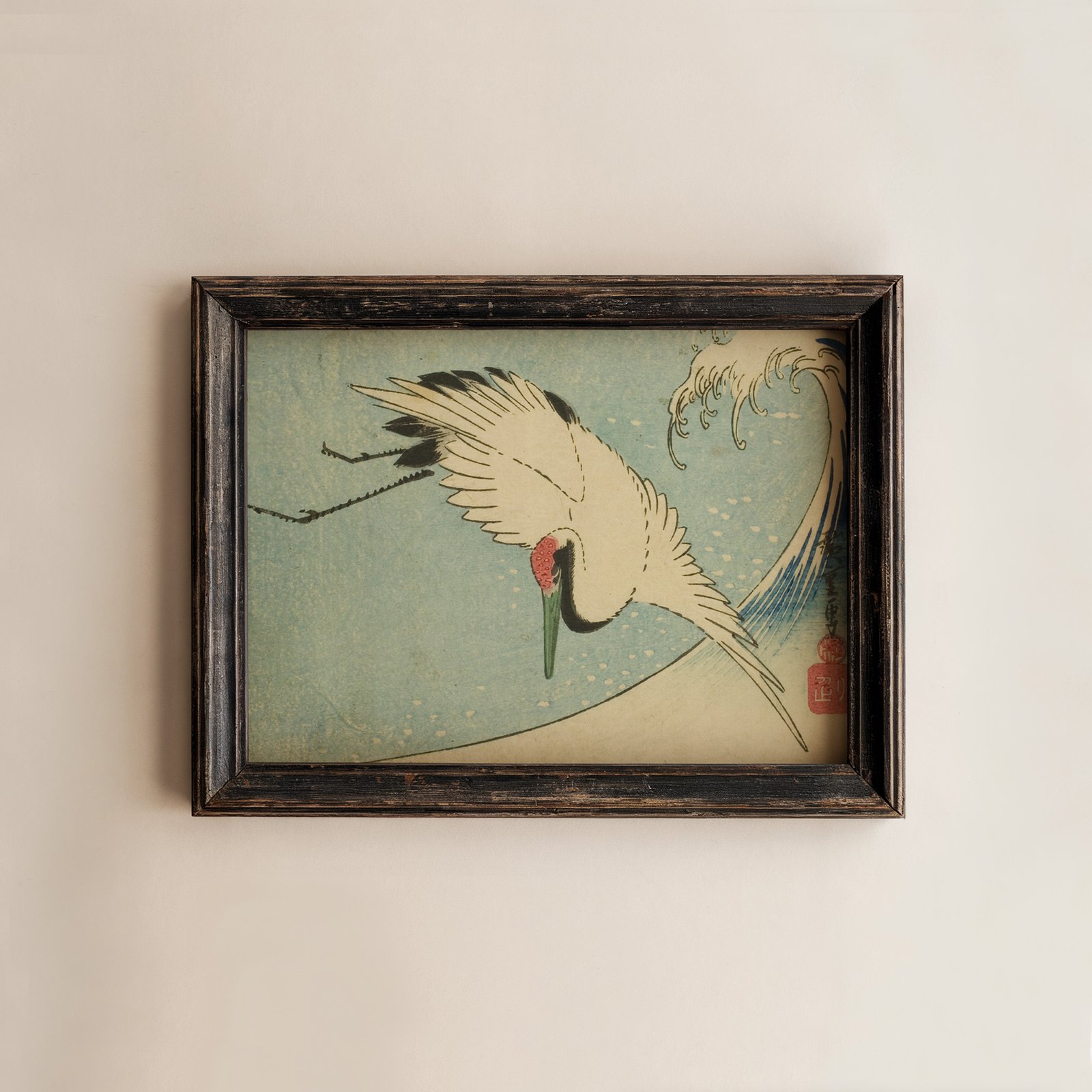 Crane Flying Over Wave by Utagawa Hiroshige - Image 3