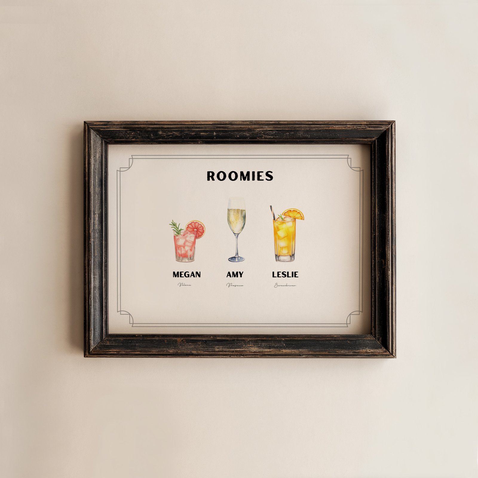 Custom Roommate Cocktail Print - White - Image 3