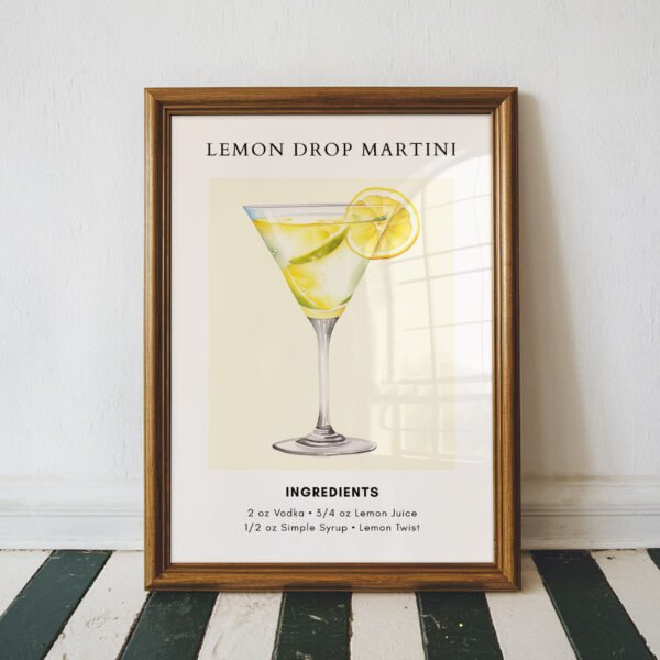 Lemon Drop Martini Cocktail Print