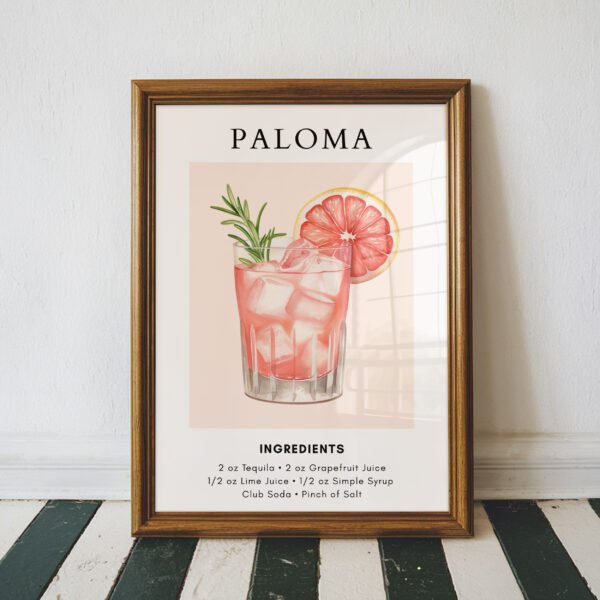 Paloma Cocktail Art Print