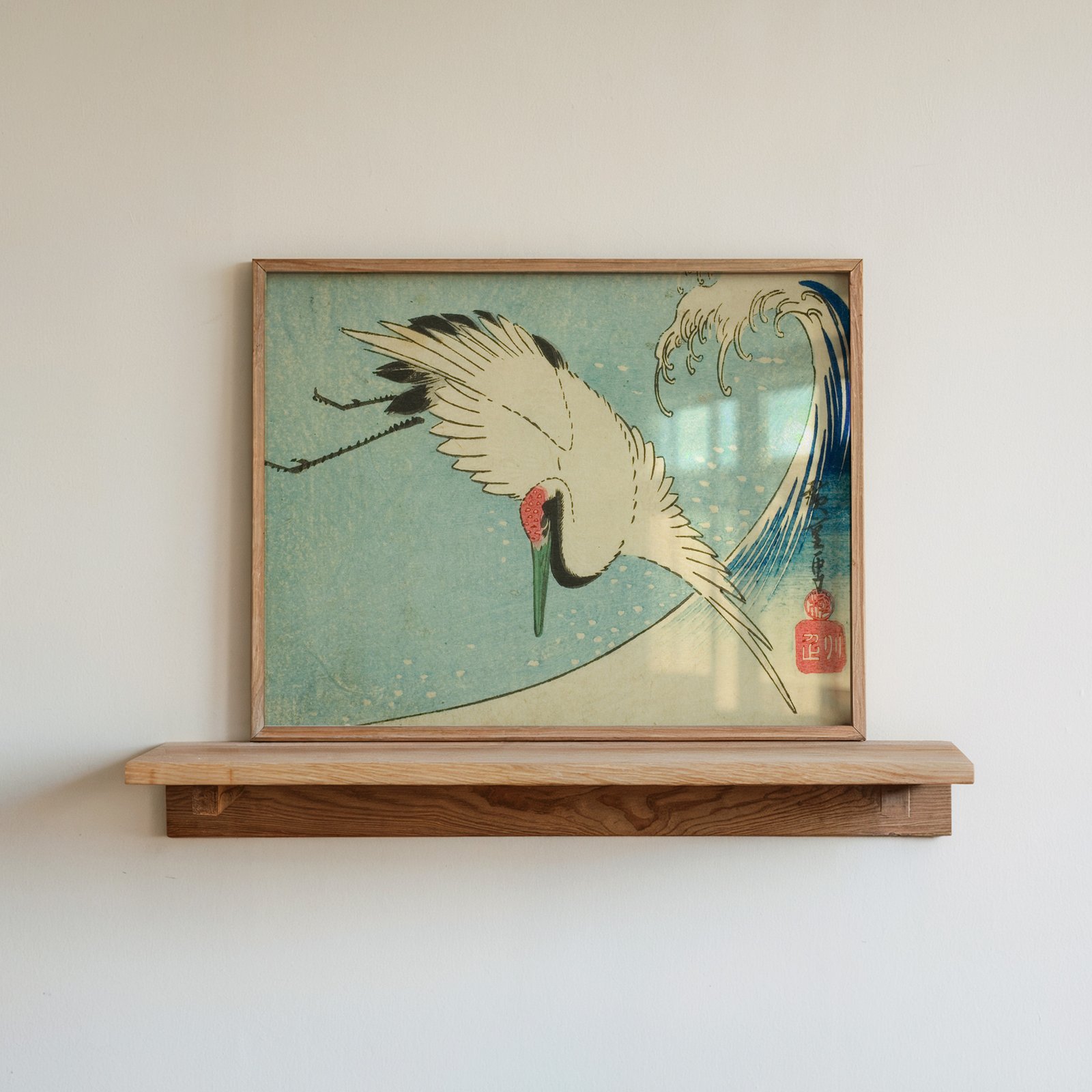 Crane Flying Over Wave by Utagawa Hiroshige - Image 4