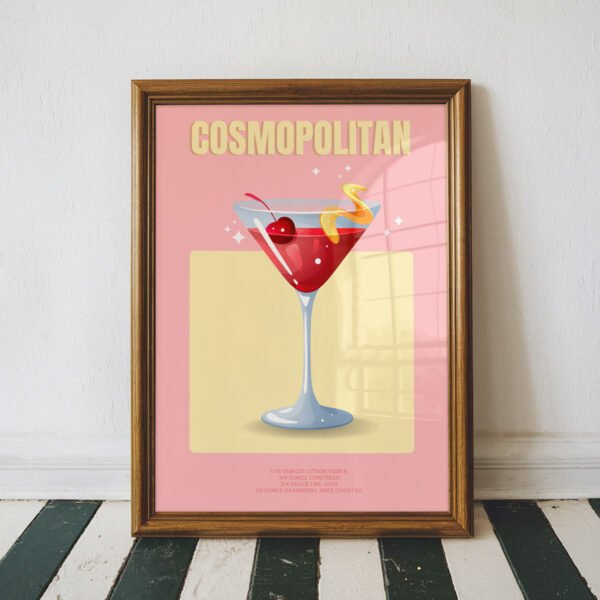 Retro Cosmopolitan Cocktail Print