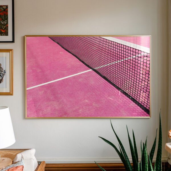 Pink Tennis Court Wall Art