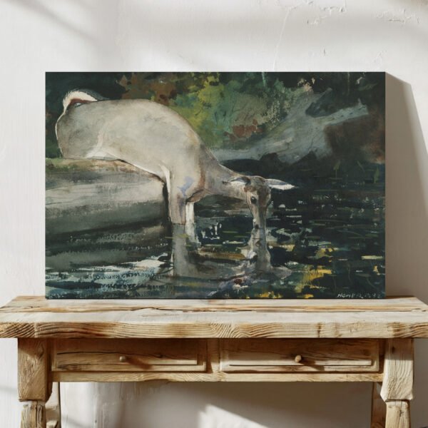 Deer Drinking by Winslow Homer