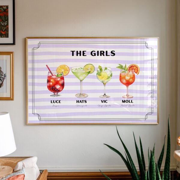 Custom Roommate Cocktail Print - Purple