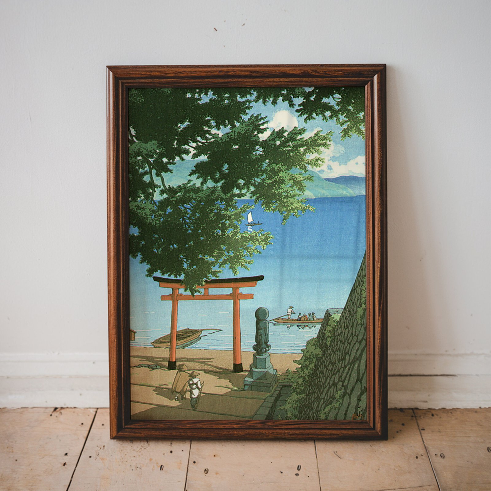 Chuzenji at Utagahama Beach by Kawase Hasui - Image 3