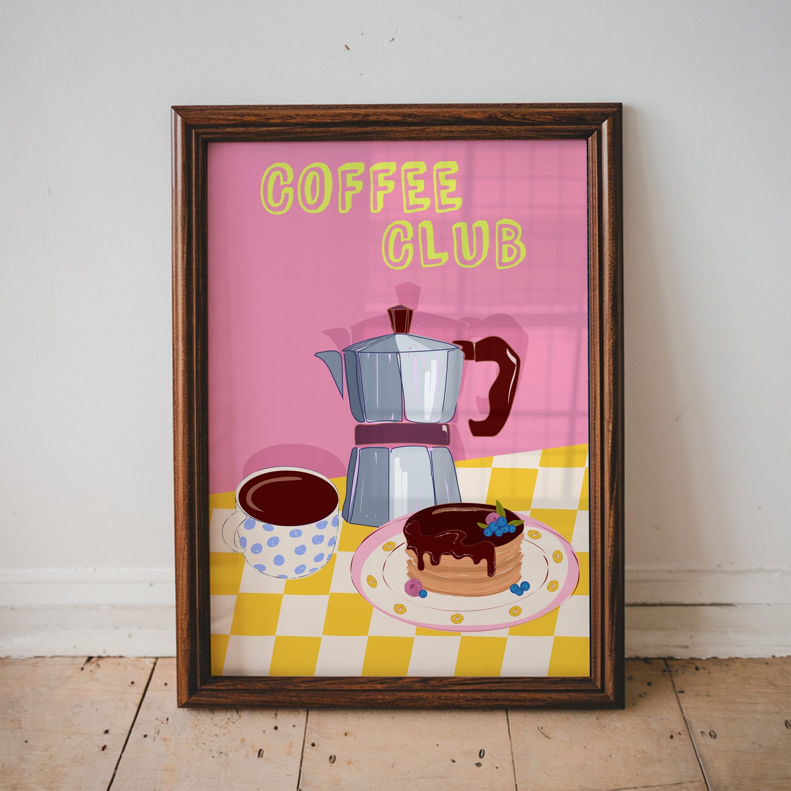 Retro Coffee Club Wall Art