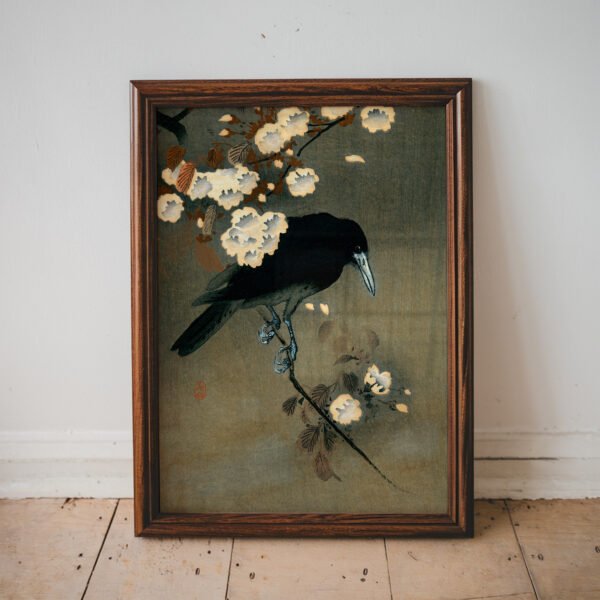 Crow and Blossom by Ohara Koson