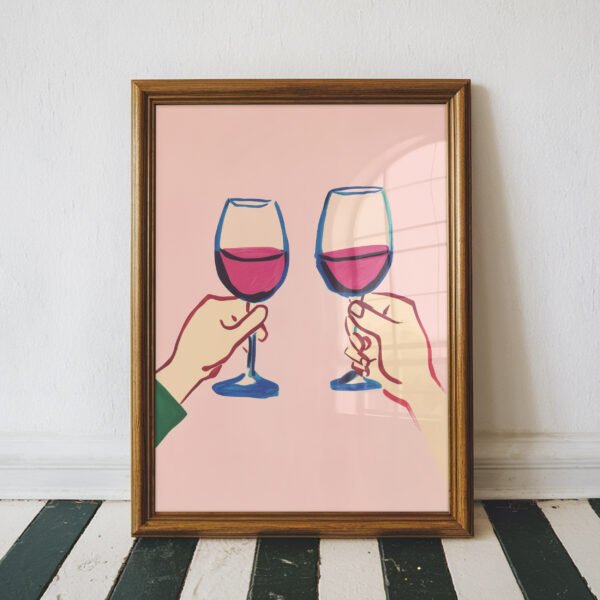 Wine Cheers Minimalist Print