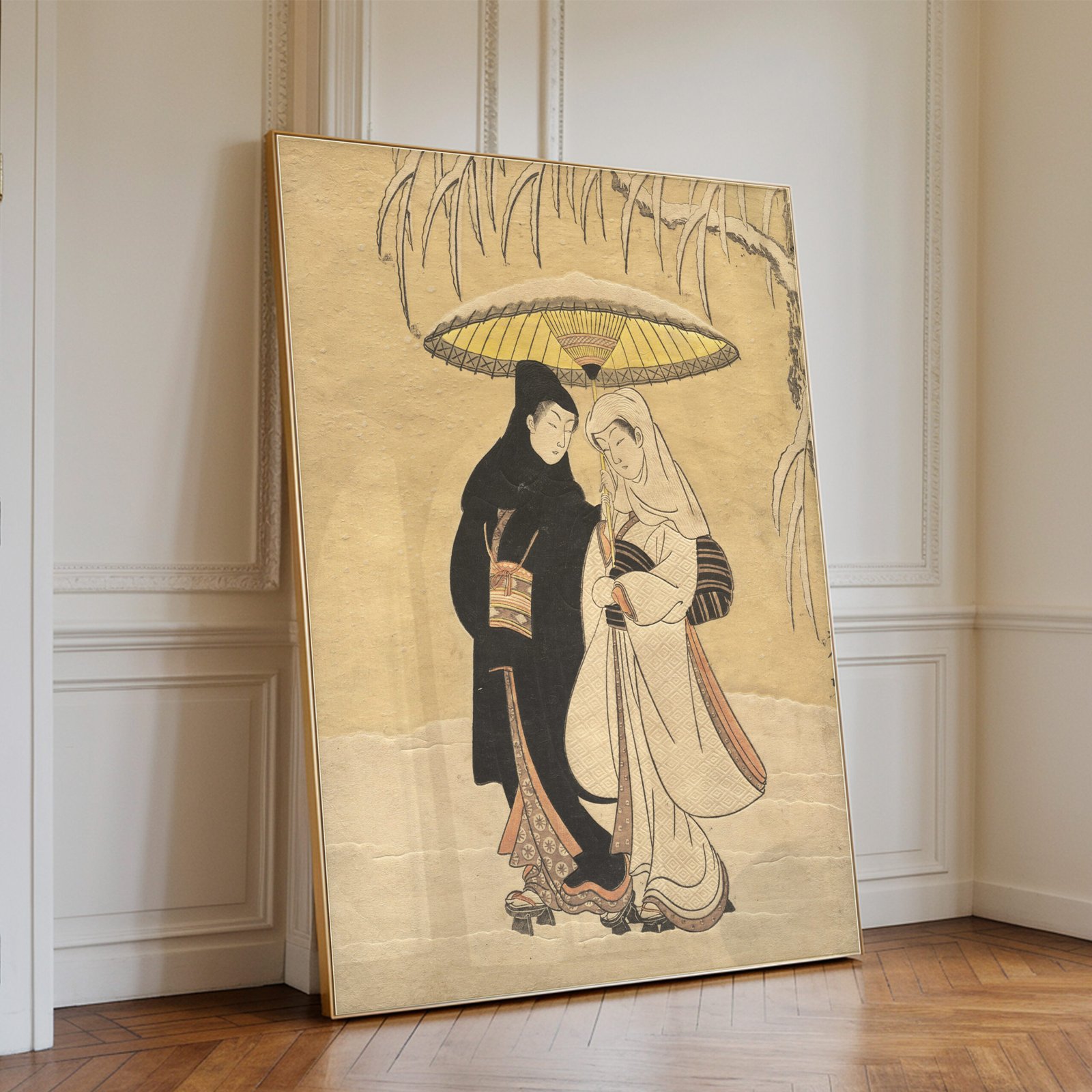 Lovers Walking in the Snow by Suzuki Harunobu - Image 3