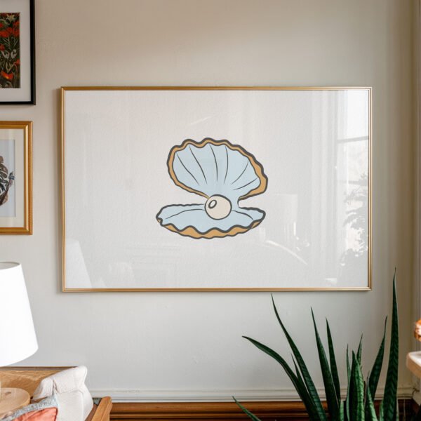 Minimalist Pearl Oyster Print