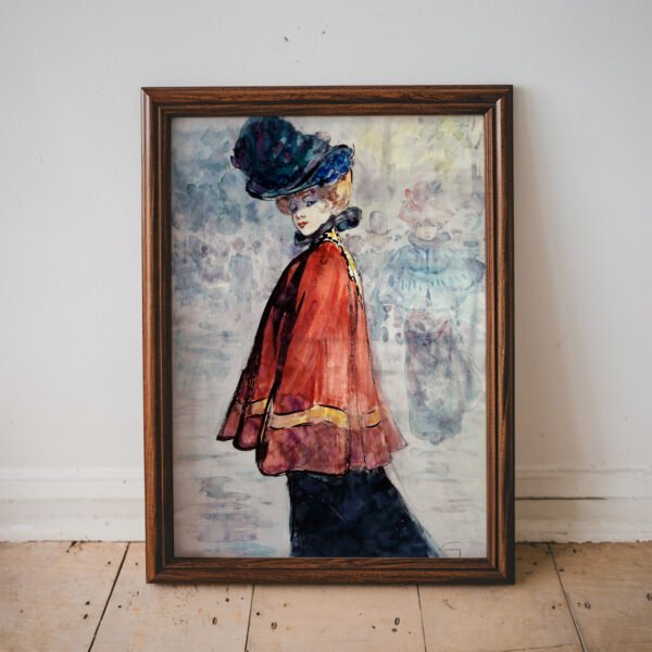 Elegant in Red Cape by Henry Somm