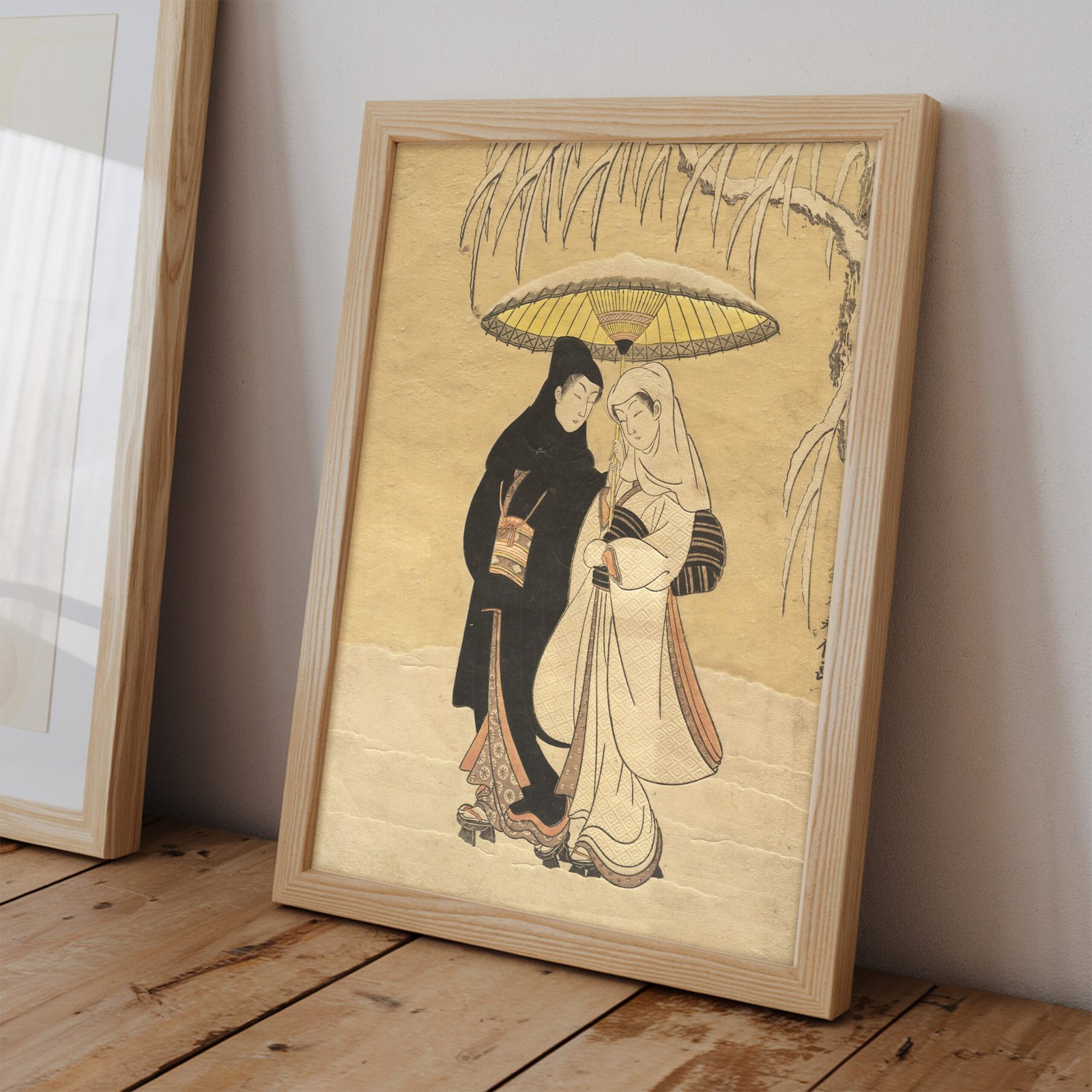 Lovers Walking in the Snow by Suzuki Harunobu - Image 4