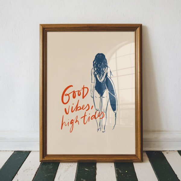 Good Vibes High Tides Surf Wall Art