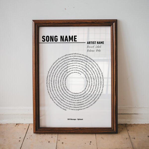 Personalized Song Lyrics Print