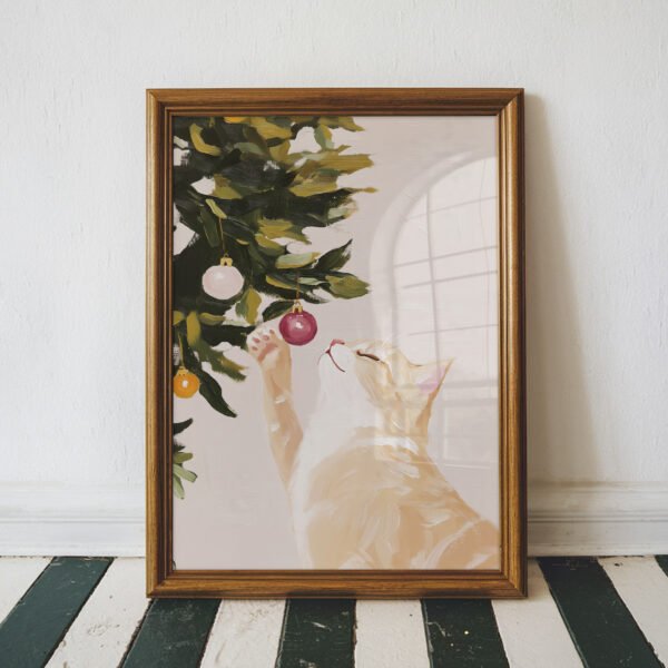 Curious Christmas Cat