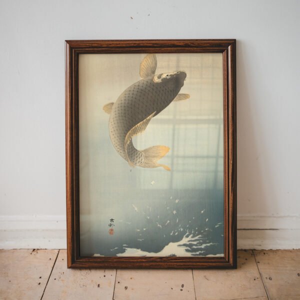 Jumping Carp by Ohara Koson