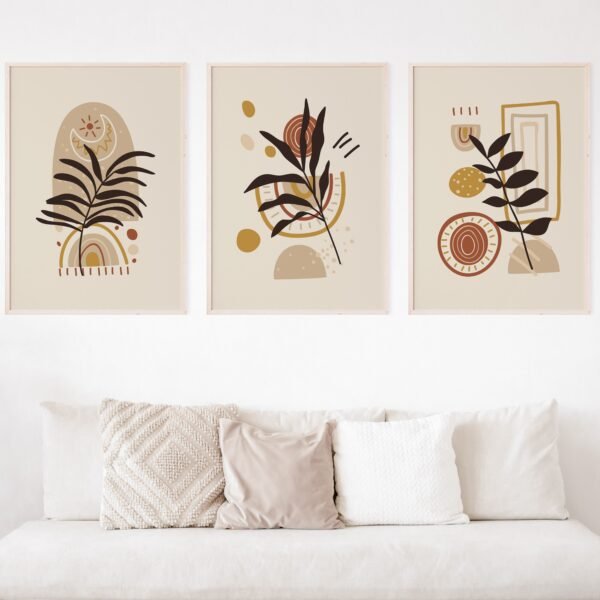 Earth Tone Boho Wall Art Set of 3