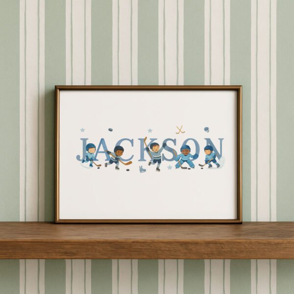 Personalized Hockey Baby Name Print