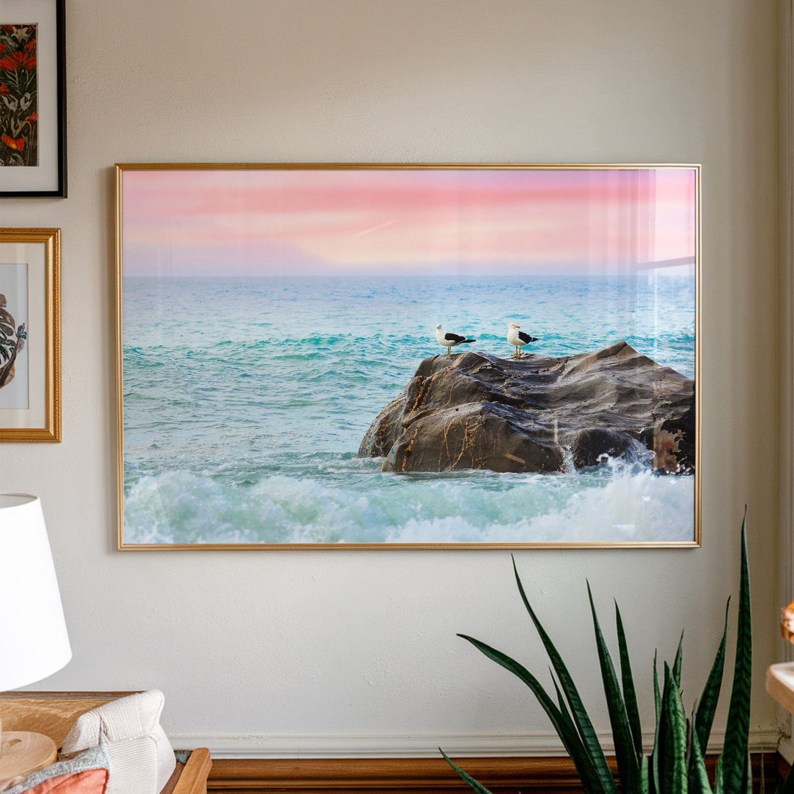 Soft Pastel Seagull Seascape - Image 2