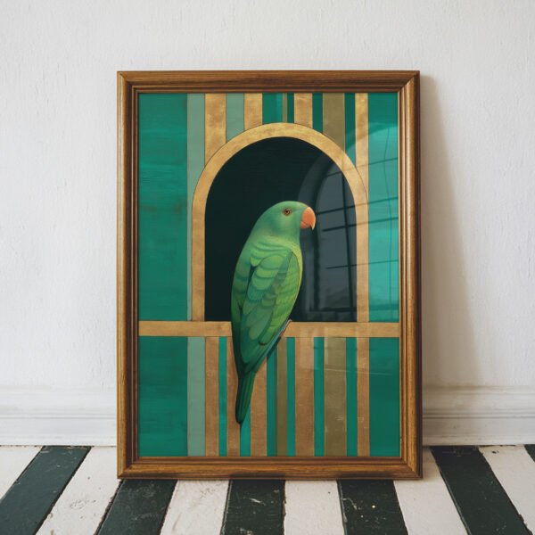 Art Deco Emerald Parrot