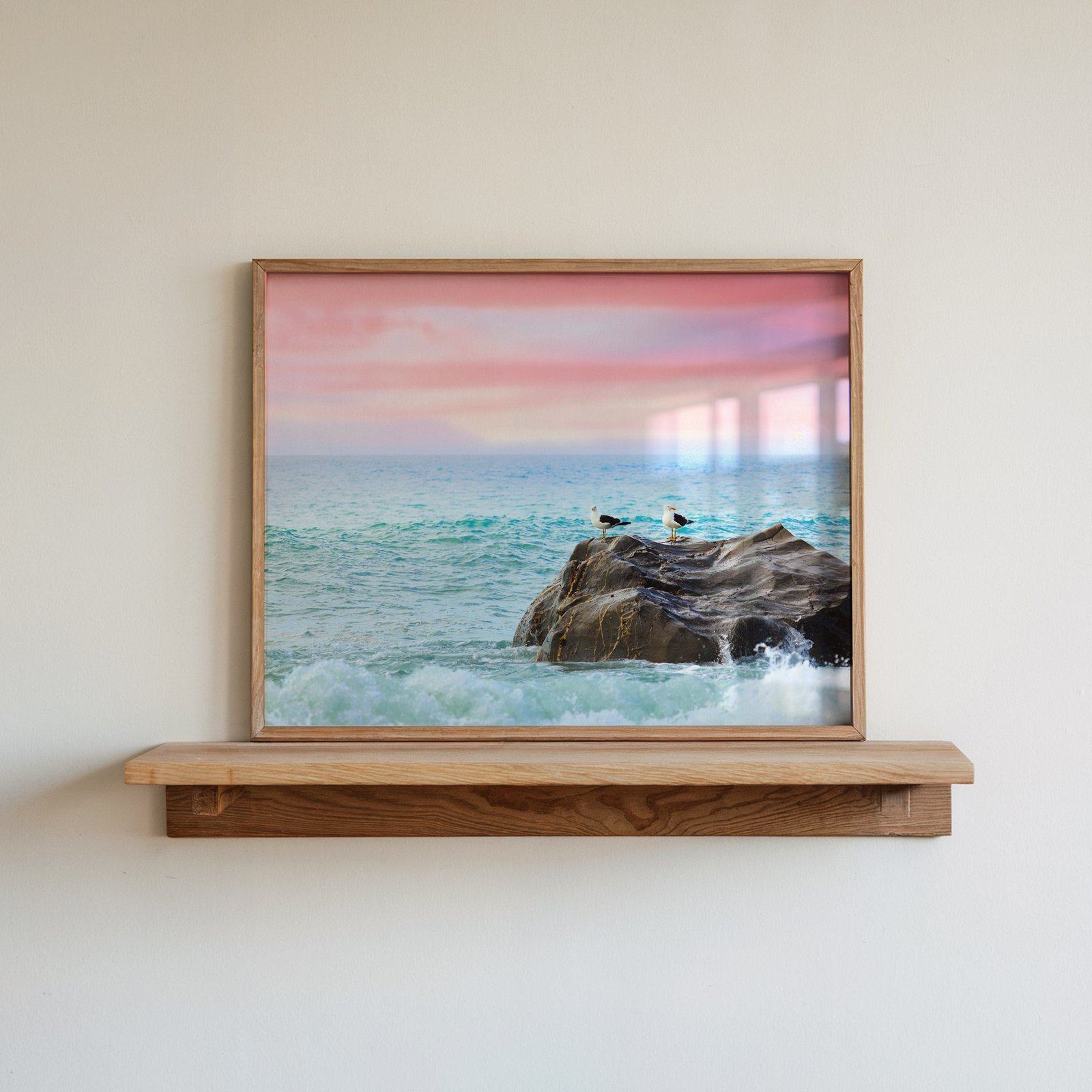 Soft Pastel Seagull Seascape - Image 3