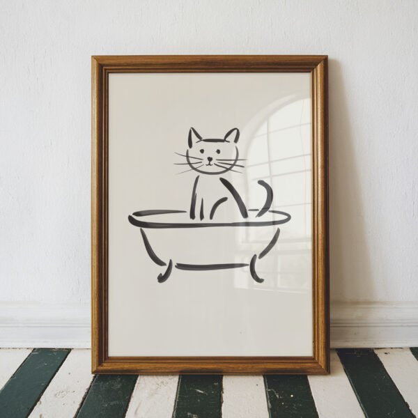 Simple Cat In A Bath Tub