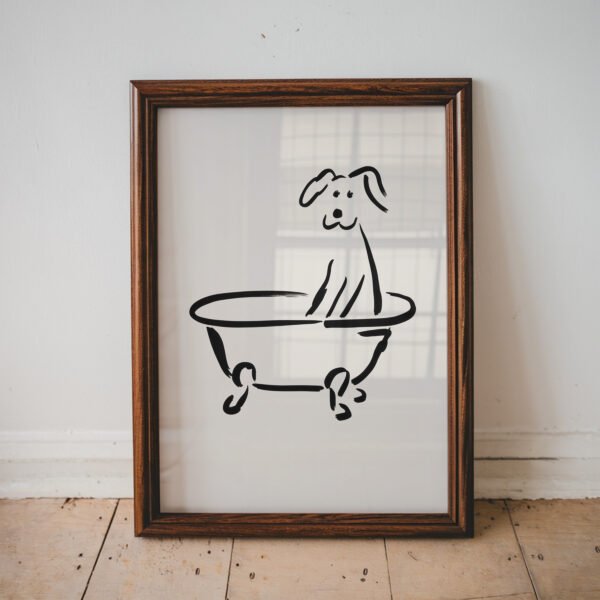 Simple Dog In A Bath Tub