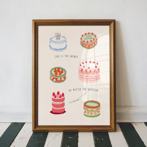 Cake Is the Answer Kitchen Print