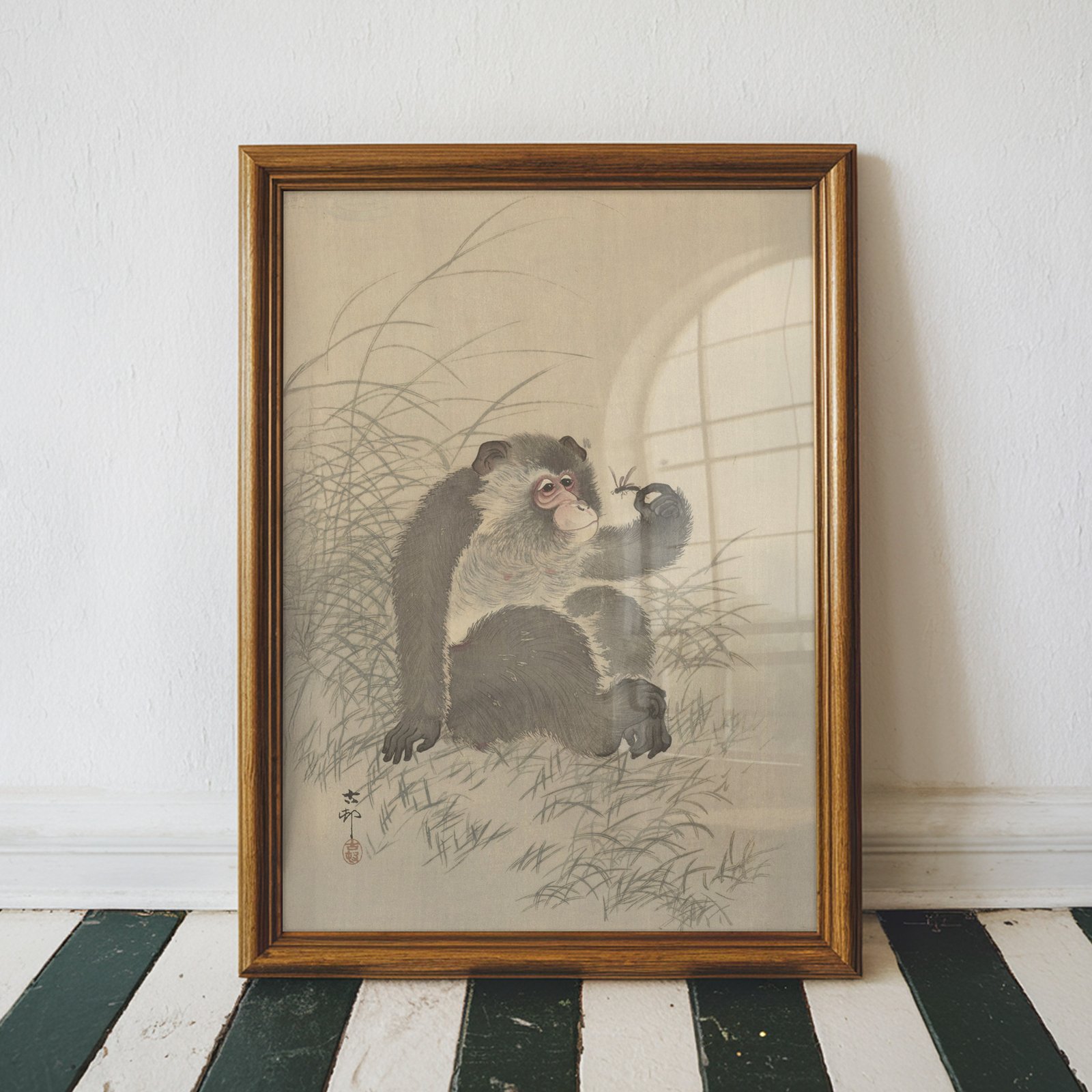 Monkey with Insect by Ohara Koson