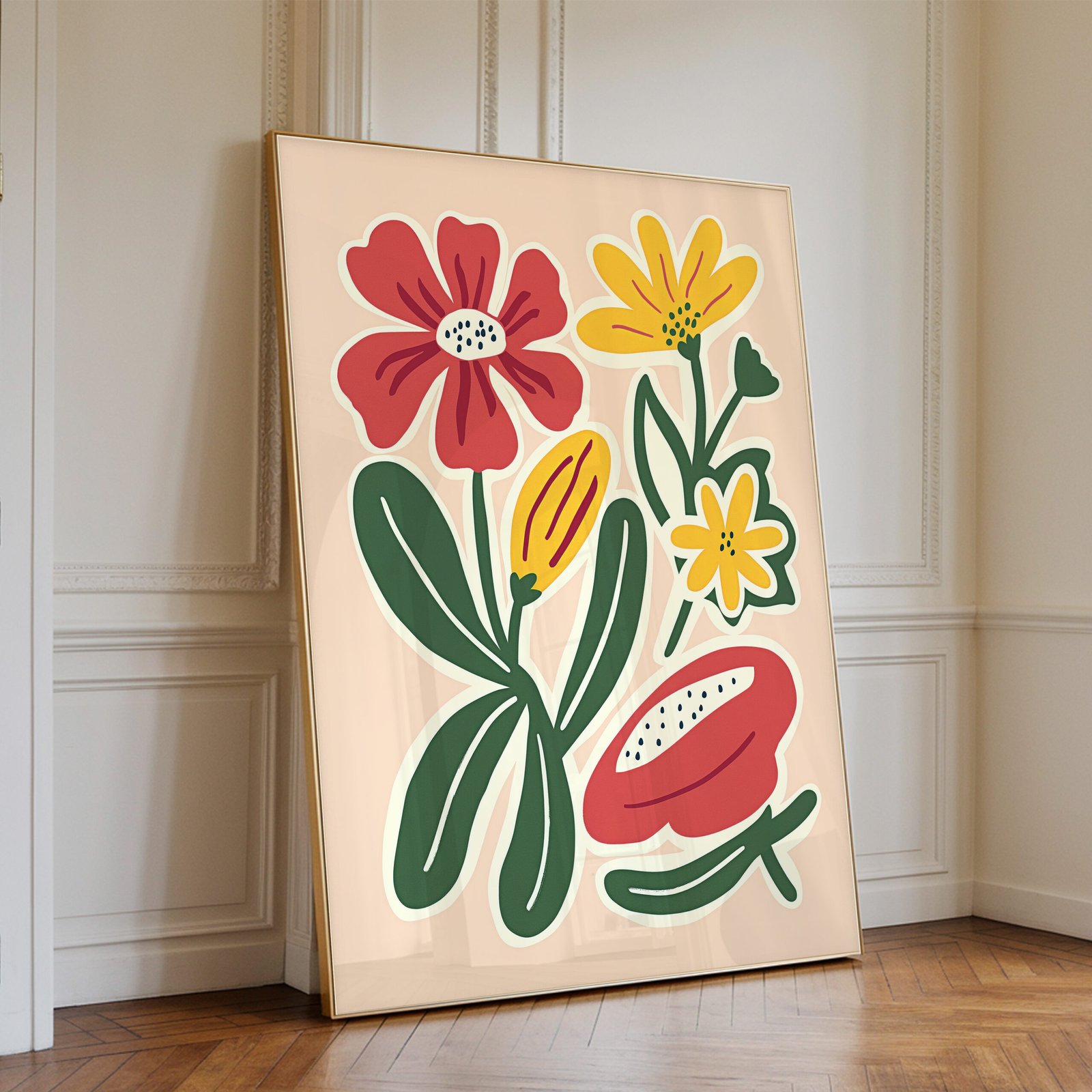 Mid Century Floral Wall Art - Image 2