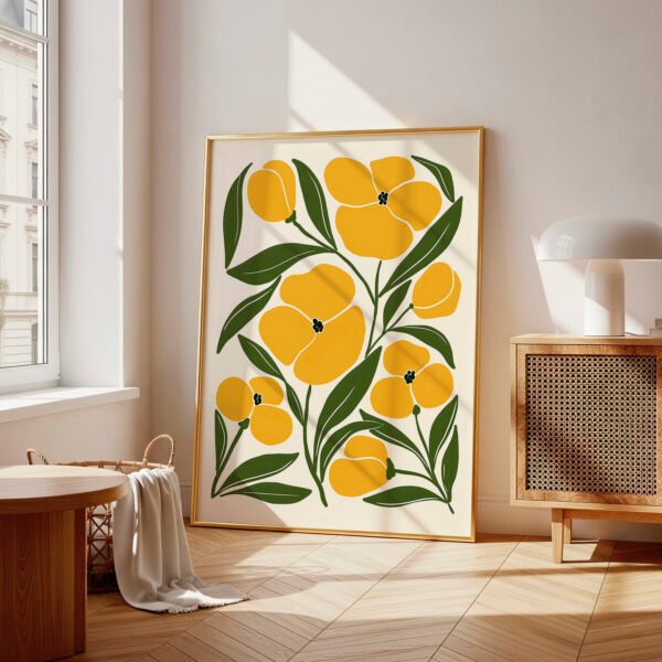 Contemporary Yellow Floral Print