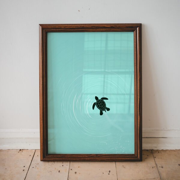 Small Sea Turtle In The Ocean