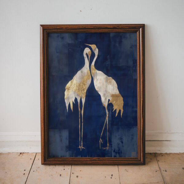 Blue and Gold Cranes