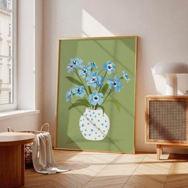 Blue Flowers in Vase