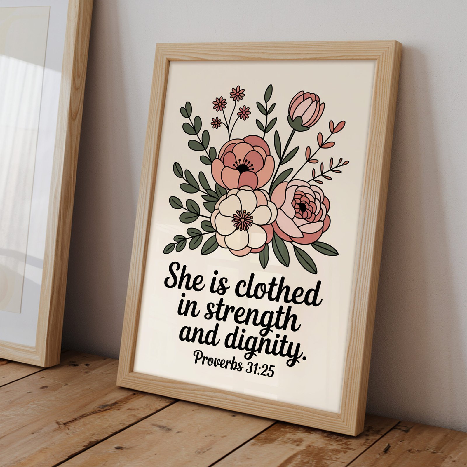 She Is Clothed in Strength and Dignity - Christian Wall Art - Image 2