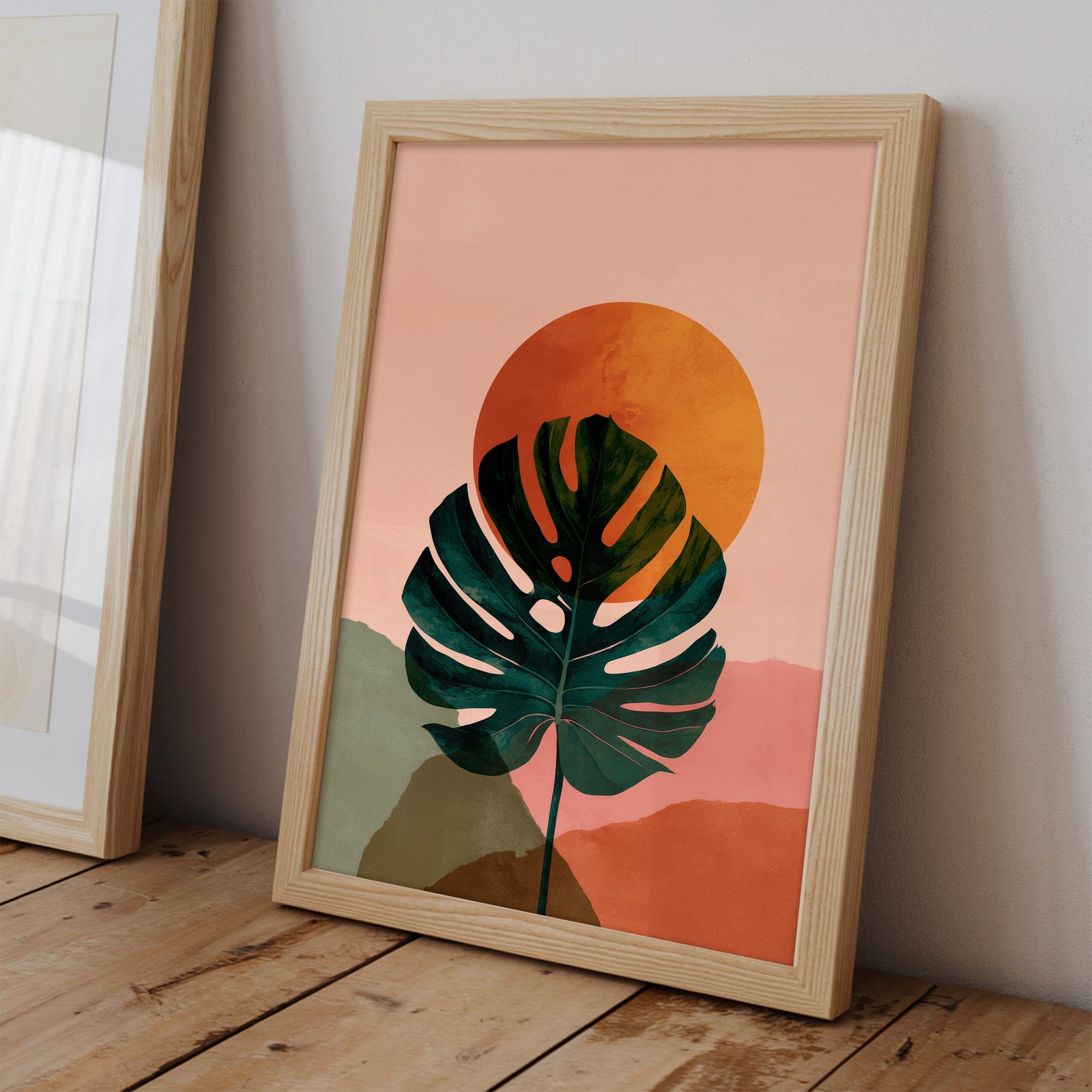 Pink and Orange Boho Monstera - Image 2